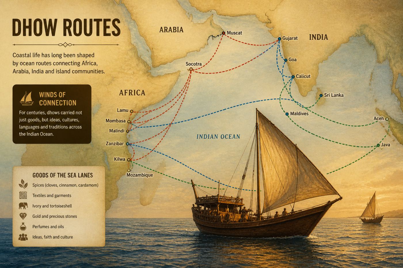 Dhow routes map