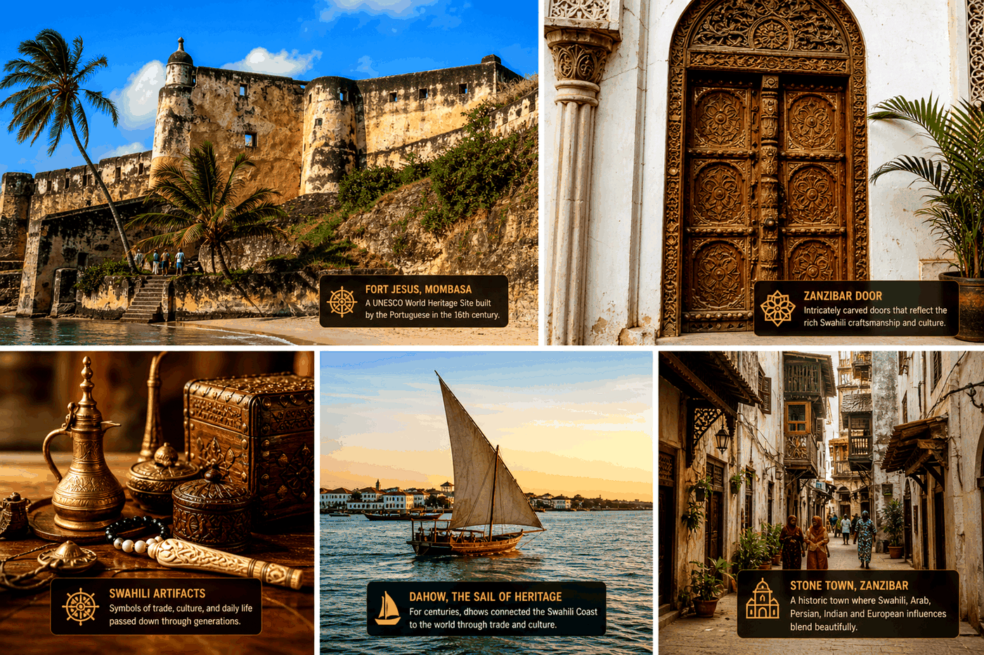 Swahili heritage collage